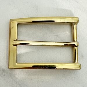 Gold Tone Rectangle Simple Basic Belt Buckle